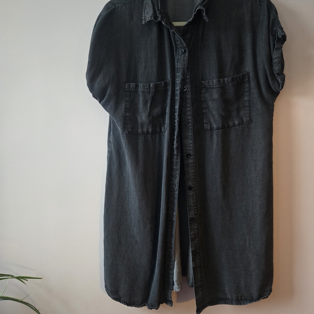 Zilcremo Gray Denim Shirt Dress